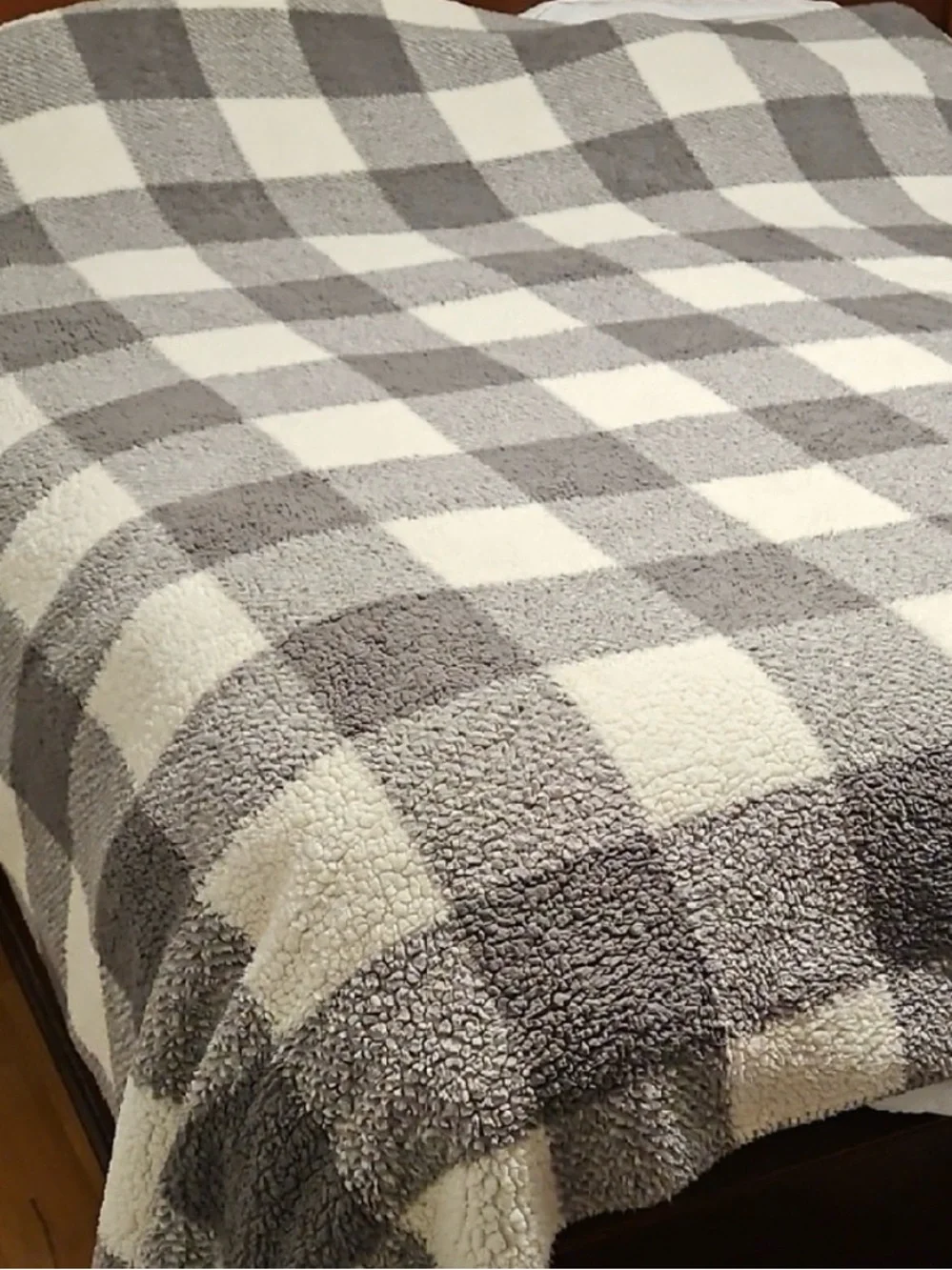 GUC Pendleton | Sherpa Fleece | Serape Buffalo Plaid | King Blanket Reversible